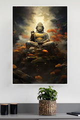 Budhha Painting wIth Flower Poster | God Posters