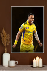 CSK Dwayne Bravo Poster | Cricketers Posters | Sports Poster