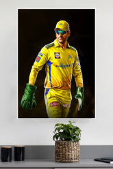 CSK Wicket Keeper Cool MS Dhoni Poster | Cricketers Posters | Sports Poster