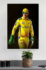 CSK Wicket Keeper Cool MS Dhoni Poster | Cricketers Posters | Sports Poster