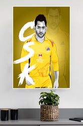 Chennai Super Kings Caption MS Dhoni Poster | Cricketers Posters | Sports Poster