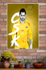 Chennai Super Kings Caption MS Dhoni Poster | Cricketers Posters | Sports Poster