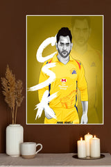 Chennai Super Kings Caption MS Dhoni Poster | Cricketers Posters | Sports Poster