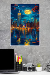 City Of Shadows A Vibrant Skyline Poster | Art Posters