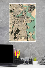 City in Massachusetts USA Poster | Map Posters