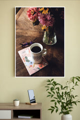 Coffee With Beautiful Flowers Poster | Art Posters