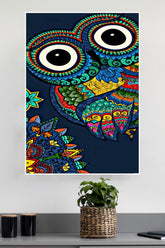 Colorful Art Work of Owl Poster | Animal Posters