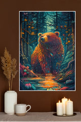 Colorful Brighty Bear Poster | Animal Posters
