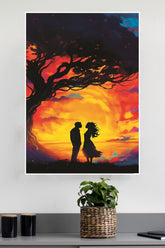Couple Enjoying Sun Set Poster| Love Posters