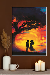 Couple Enjoying Sun Set Poster| Love Posters
