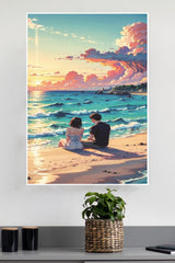Couple Love on the Beach Poster| Love Posters