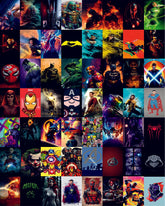 DC and Marvel Super Heros Wall Collage Kit - A4 Size Wall Posters Set