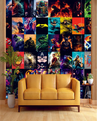 DC and Marvel Super Heros Wall Collage Kit - A4 Size Wall Posters Set