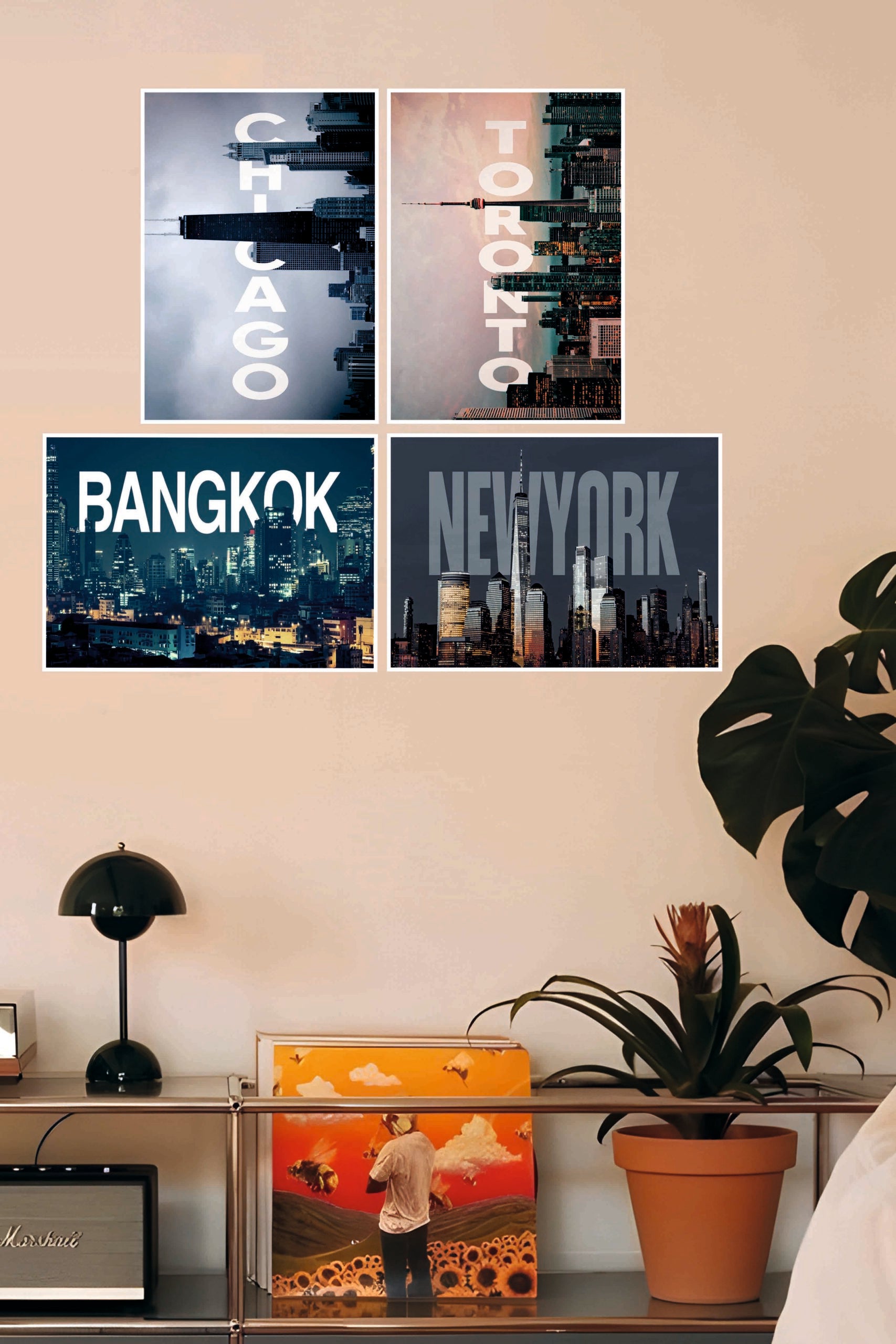 Dream City City Poster | Combo Wall Poster Set | Pack of 4 Posters