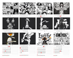 Dark One Piece D Luffy Premium Table Desk Calendar
