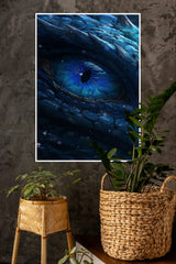 Deep Blue Dragon Eye Wall Poster | Eyes Posters