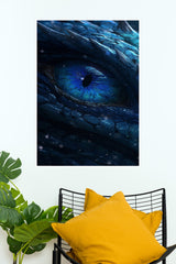 Deep Blue Dragon Eye Wall Poster | Eyes Posters