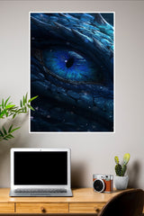 Deep Blue Dragon Eye Wall Poster | Eyes Posters