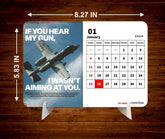 FIGHTER PLANE Premium Table Desk Calendar