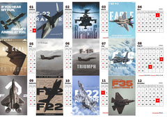 FIGHTER PLANE Premium Table Desk Calendar