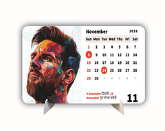 FOOTALL HERO Premium Table Desk Calendar – 2026