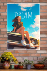 Girl Sitting and Deaming Poster| Love Posters