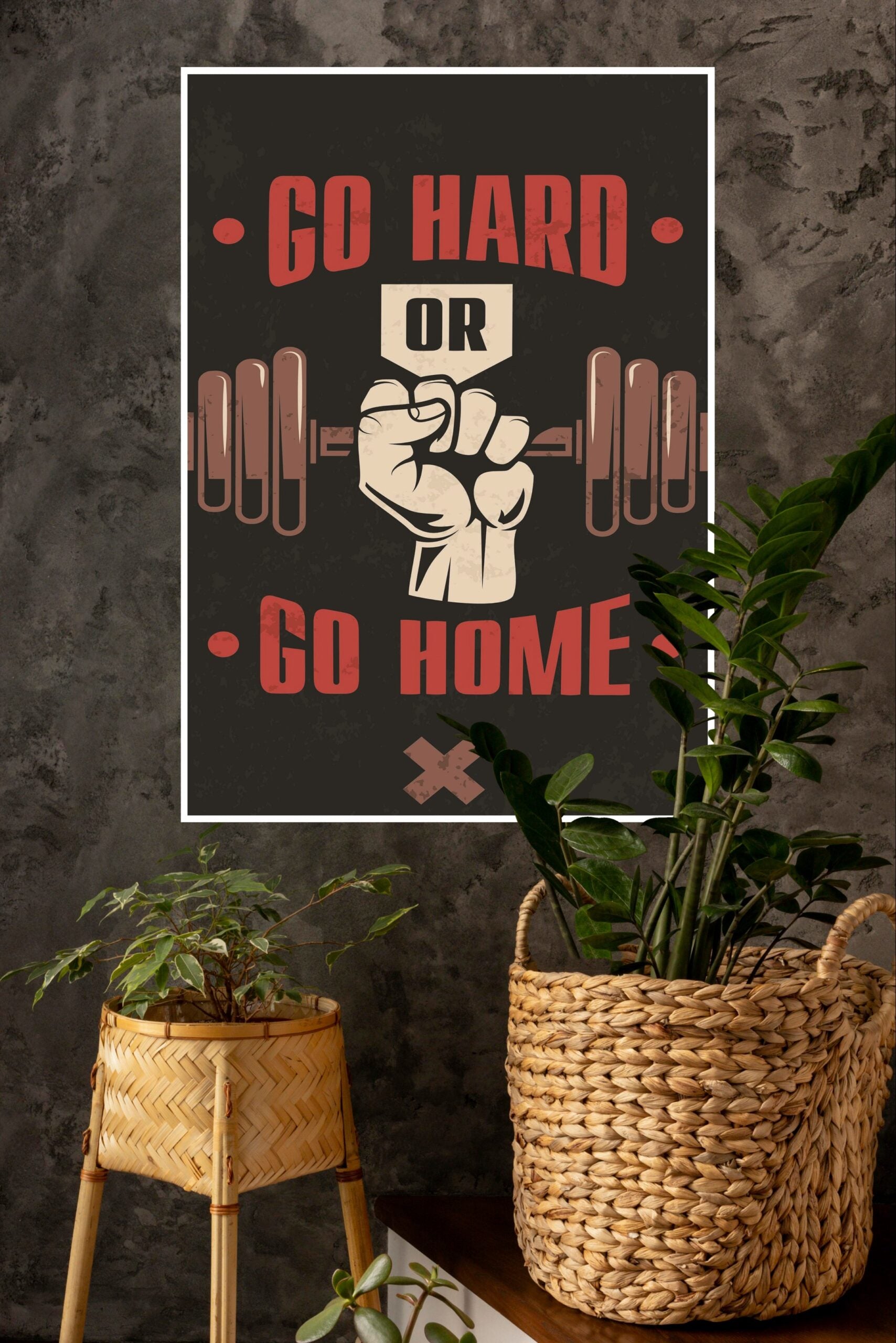 Go Hard Or Go Home Poster | Gym and Motivational Quotes Posters
