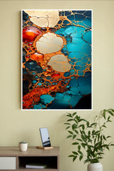 Gold And Blue Generative Art Poster | Art Posters
