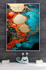 Gold And Blue Generative Art Poster | Art Posters