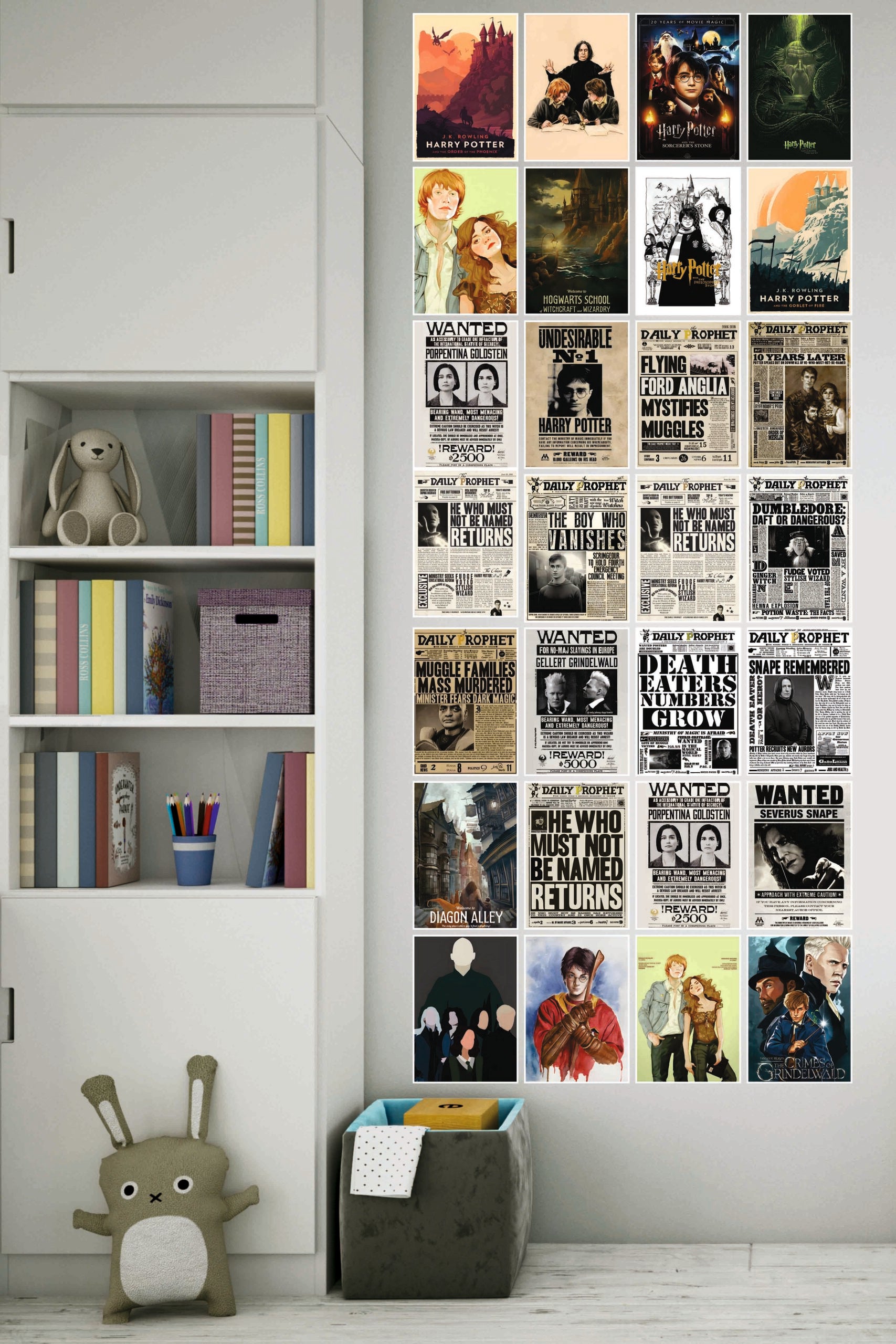 Harry Potter 1 Hollywood Movie Poster | Combo Wall Poster Set | Pack of 28 Posters