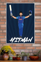 Hitman Rohit Sharma Poster | Cricketers Posters | Sports Poster