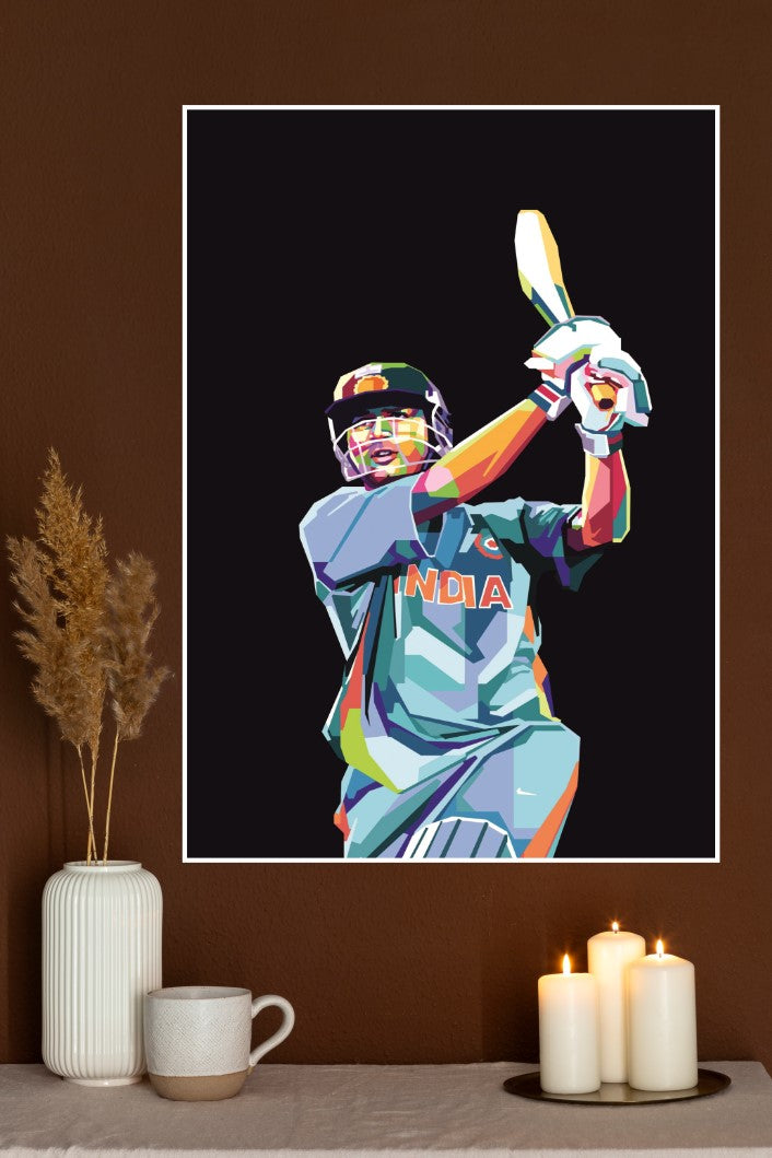 ICC Cricket World Cup MS Dhoni Winnig Shot Poster | Cricketers Posters | Sports Poster