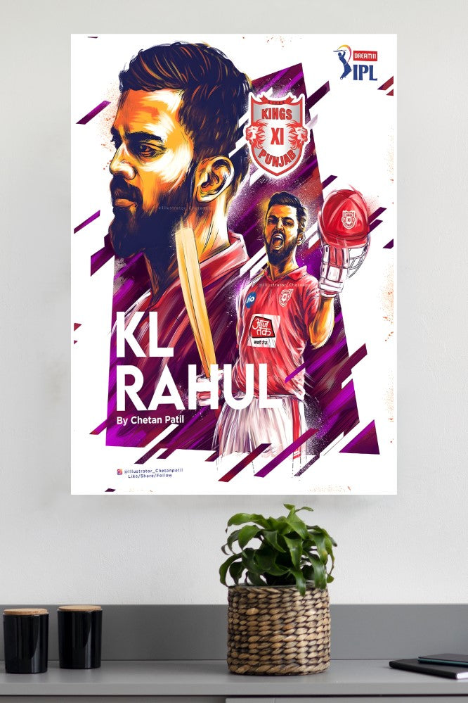 Indian Premier League KL Rahul Poster | Cricketers Posters | Sports Poster