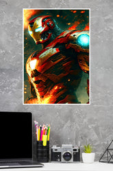Iron Man wIth Fire Movie Poster | Marvel Poster | Superhero Posters