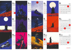 Samurai Standing Premium Table Desk Calendar