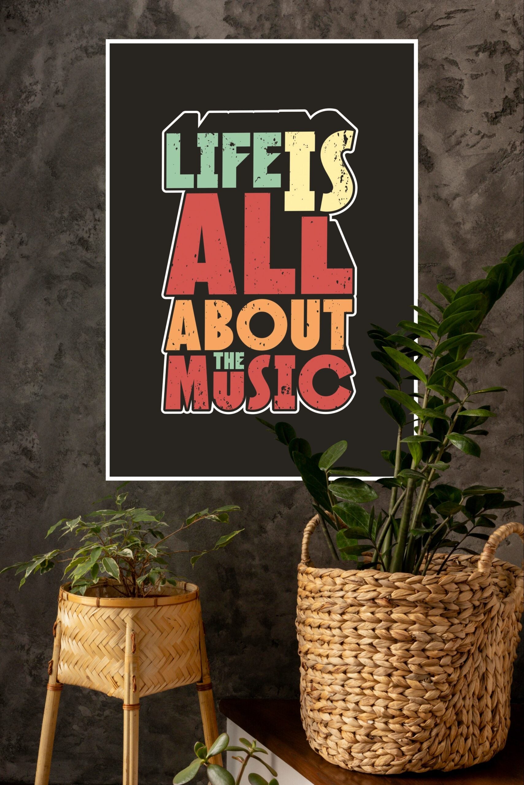 Life All About The Music Poster | Gym and Motivational Quotes Posters