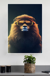 Lion with Sunglass Poster | Animal Posters