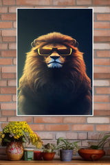 Lion with Sunglass Poster | Animal Posters