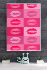 Lips Stamps On Pink Poster | Art Posters