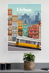 Lisbon CIty Bus Poster | CIty Posters