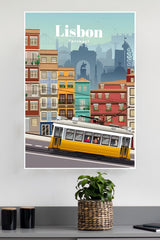 Lisbon CIty Bus Poster | CIty Posters