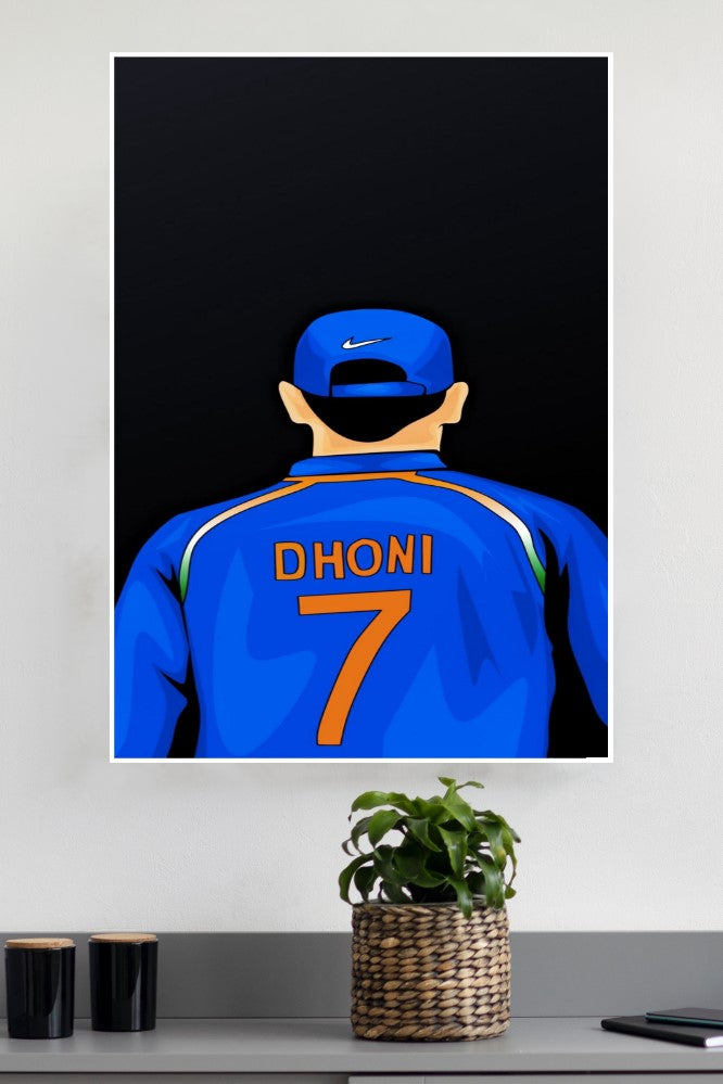 MS Dhoni Number 7 Thala Poster | Cricketers Posters | Sports Poster