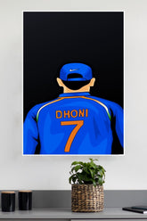 MS Dhoni Number 7 Thala Poster | Cricketers Posters | Sports Poster