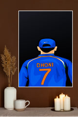 MS Dhoni Number 7 Thala Poster | Cricketers Posters | Sports Poster