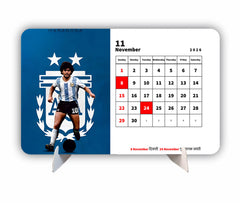 Maradona 10 Golden Boot Hero Premium Table Desk Calendar
