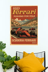 Ferrari Pushing For Pole 2023 Poster | Formula 1 Posters