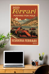 Ferrari Pushing For Pole 2023 Poster | Formula 1 Posters