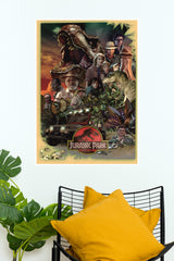 Jurassic Park In Red Poster | Hollywood Movies Posters