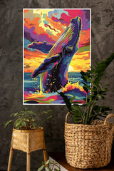 Majestic Whale Splash Poster | Art Posters