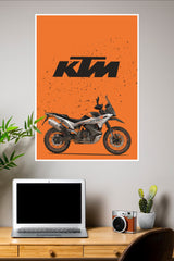 Orange Fury Poster | Bike Posters